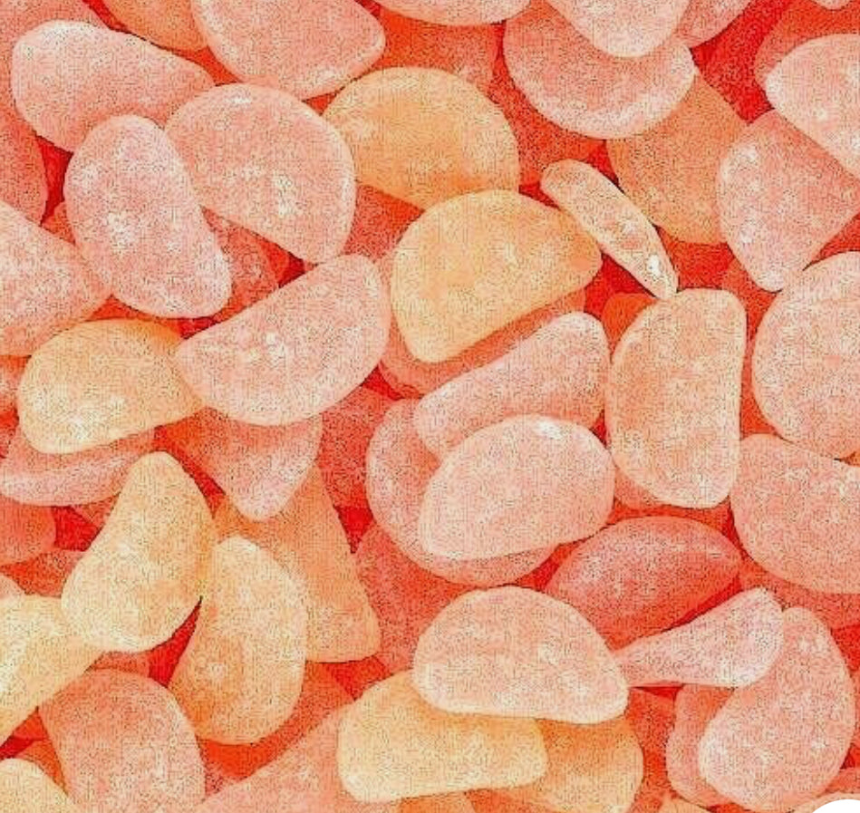 Close-up of gummy candy peach flavor 
