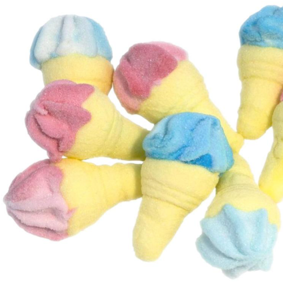 Swedish candy, colorful ice cream marshmallow foam. 