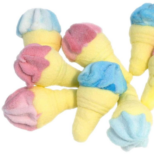 Swedish candy, colorful ice cream marshmallow foam. 